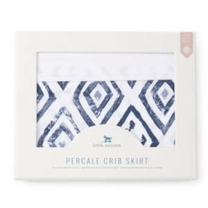 Little Unicorn Percale Crib Skirt 52x28x12 Black BLUE TOPAZ 100% Cotton